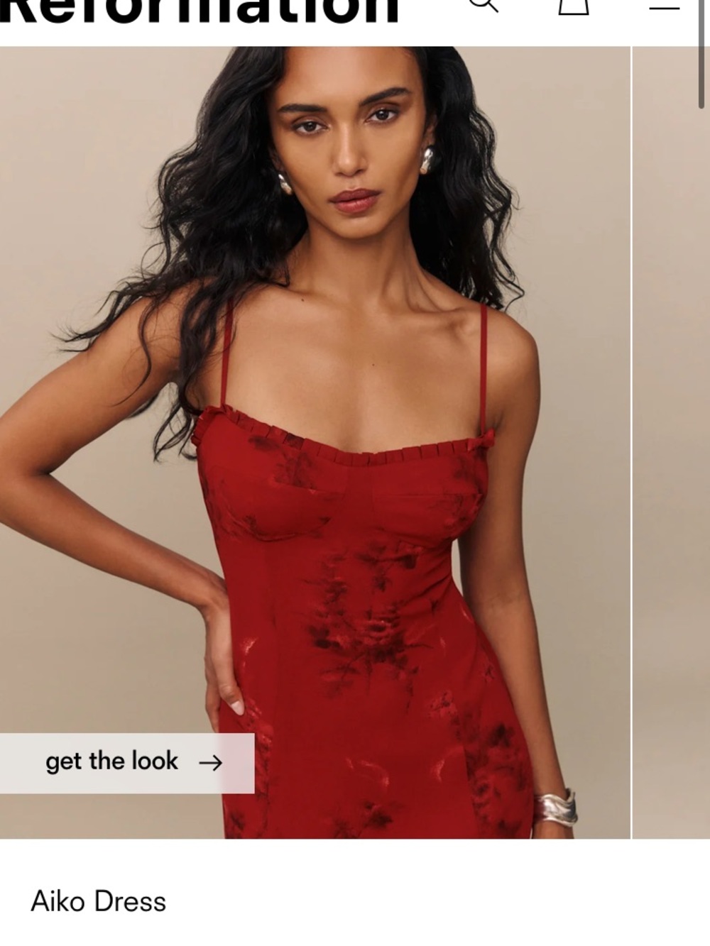 Reformation Aiko Maxi Dress in Deep Red with Fringe - Picture 2 of 6